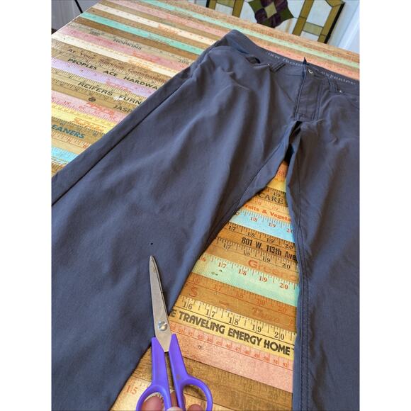 prAna Pants Mens 32x32 Gray Slim Fit Breathe Hiking Camping Outdoors *FLAW - Picture 5 of 14